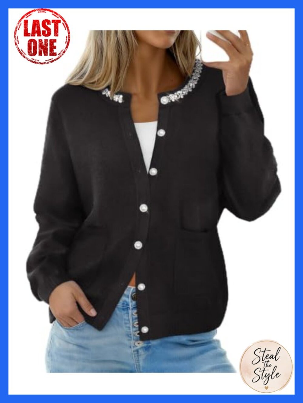 Plus Size Cardigan Sweater Crewneck Long Sleeve Button Knit Fall Winter